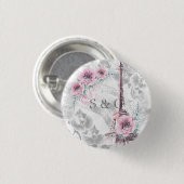 Eleganter Kranz aus rosa Blume. Button (Vorne & Hinten)