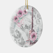 Eleganter Kranz aus rosa Blume. Keramik Ornament (Rechts)