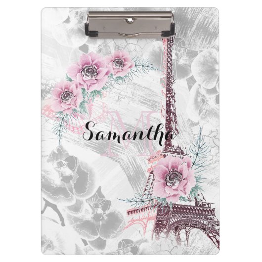 Eleganter Kranz aus rosa Blume. Klemmbrett (Vorderseite)