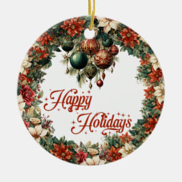 Eleganter Kranz aus Weihnachtsschmuck