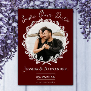 Eleganter Kranz Bilderrahmen   Rot Save The Date