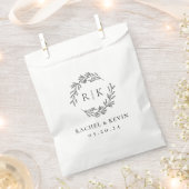 Eleganter Kranz Hochzeitsinitialen Monogramm Geschenktütchen (Ausgeschnitten)