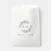 Eleganter Kranz Hochzeitsinitialen Monogramm Geschenktütchen (Vorderseite)