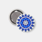 Eleganter Kranz mit blauen Blumen Magnet (Vorderseite/Rückseite)