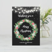 Eleganter Kranz mit String Lights Weihnachten (Stehend Vorderseite)