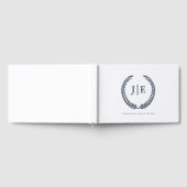 Eleganter Kranz-Monogramm-Hochzeit Gästebuch (Voll)