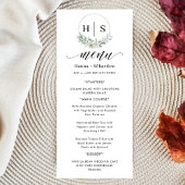 Eleganter Kranz-Monogramm-Hochzeit  Menükarte
