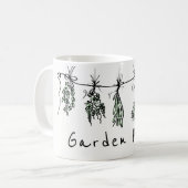 Eleganter Kräutergarten zeichnend Kaffeetasse (Vorderseite Links)