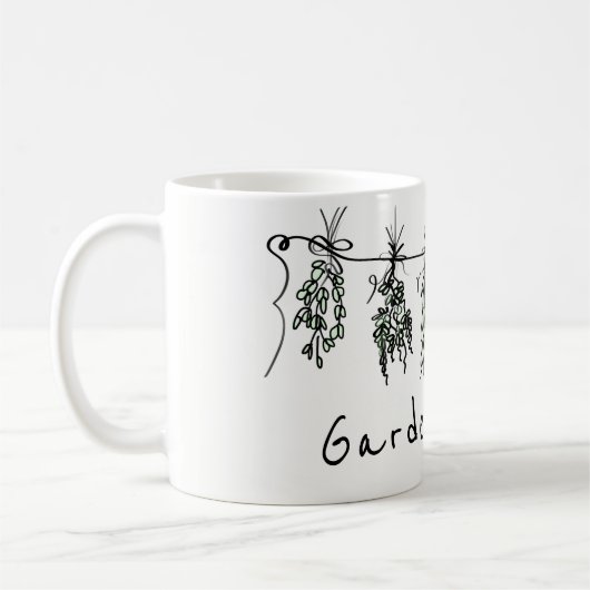 Eleganter Kräutergarten zeichnend Kaffeetasse (Links)