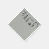Eleganter Kräutergarten zeichnend Serviette (Ecke)