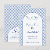 Eleganter Kreis Nahtloses Muster Geometric Rette Save The Date (Vorne/Hinten)