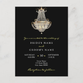 Eleganter Kristallkronleuchter - Einladung Postkarte