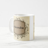 Eleganter Kronier Rahmen Personalisierter Name Kaffeetasse (Vorderseite Links)