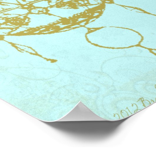 Eleganter Kronier Vintag Patina Poster Print (Ecke)