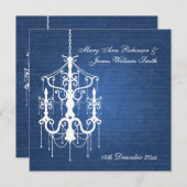 Eleganter Kronleuchter Einladung (Vorne/Hinten)