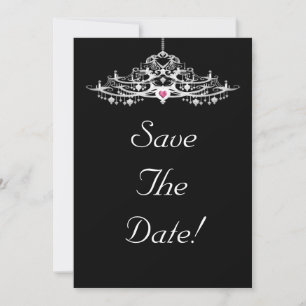 Eleganter Kronleuchter Save-The-Date-Hochzeit Einladung