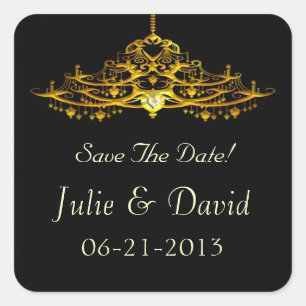 Eleganter Kronleuchter Save The Date Hochzeit Quadratischer Aufkleber