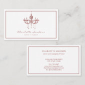 Eleganter Kronleuchter, staubig pink Visitenkarte (Vorne/Hinten)