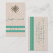 Eleganter Kronleuchter, türkisfarbene Streifen Visitenkarte (Vorne/Hinten)