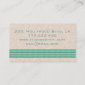 Eleganter Kronleuchter, türkisfarbene Streifen Visitenkarte (Rückseite)