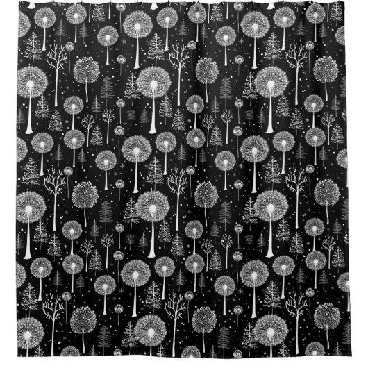 Eleganter Kronleuchter und Christbaum Duschvorhang (Vorderseite)