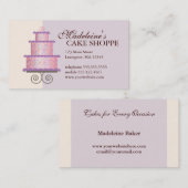 Eleganter Kuchen auf blauer kundenspezifischer Visitenkarte (Vorne/Hinten)