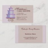 Eleganter Kuchen auf Tan Custom Bakery Business Ca Visitenkarte (Vorne/Hinten)