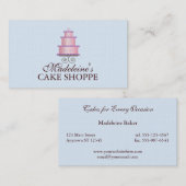Eleganter Kuchen in der rosa kundenspezifischen Visitenkarte (Vorne/Hinten)