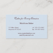 Eleganter Kuchen in der rosa kundenspezifischen Visitenkarte (Rückseite)
