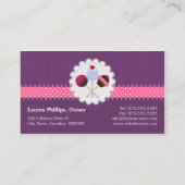 Eleganter Kuchen-Pop in Lila Visitenkarte (Rückseite)