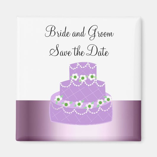 Eleganter Kuchen Save the Date Magnet (Vorne)