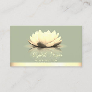 Eleganter kühler Lotus-Goldstreifen-Yoga-Grün Visitenkarte