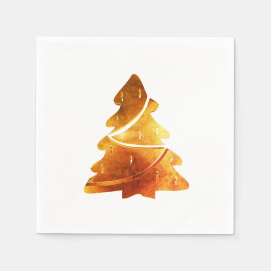 Eleganter Kupfer Brown Weihnachtsbaum Serviette (Vorderseite)