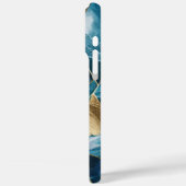 Eleganter Kupfer | Feminine Opulent Aquamarin Gold Case-Mate iPhone Hülle (Rückseite / Links)