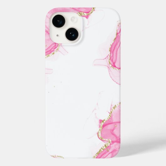 Eleganter Kupfer | Girly Rose Gold Marmor Case-Mate iPhone Hülle (Rückseite)