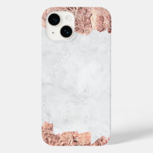Eleganter Kupfer Girly Rose Gold Marmor Case-Mate iPhone 14 Hülle
