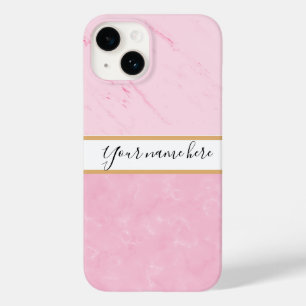 Eleganter Kupfer   Girly Rose Gold Marmor Monogram Case-Mate iPhone 14 Hülle