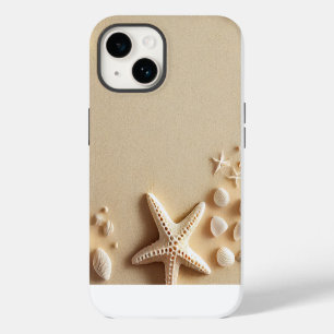 Eleganter Kupfer Girly Seestern iPhone 14 Hülle