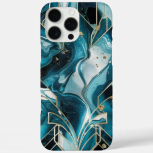 Eleganter Kupfer   Opulous Aquamarin Gold von Frau iPhone 16 Pro Max Hülle