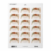 Eleganter Kupfer- und Bordeaux-Blume Adressaufkleber (Vorne)