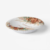 Eleganter Kupfer- und Bordeaux-Blume Pappteller (Gewinkelt)