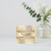 Eleganter Kupfergold-Glitzer-Tropfen Quadratische Visitenkarte (Stehend Vorderseite)