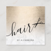 Eleganter Kupfergold-Marmor-Schere Quadratische Visitenkarte (Vorderseite)