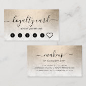 Eleganter Kupfergold-Schminkkünstler aus weißem Ma Treuekarte (Vorne/Hinten)