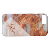 Eleganter Kupfermarmor Gold Glitzer Geometric Case-Mate iPhone Hülle (Rückseite (Horizontal))