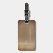 Eleganter Kupfername mit Monogramm Name modern Gepäckanhänger (Vorderseite vertikal)