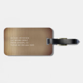 Eleganter Kupfername mit Monogramm Name modern Gepäckanhänger (Rückseite horizontal)