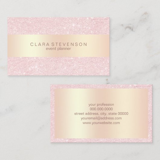 Eleganter kupferner Rosengold- u. Visitenkarte (Vorne/Hinten)