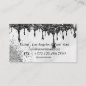 Eleganter Kupferrosa Glitzer Tropfen Nägel Busin Visitenkarte (Rückseite)