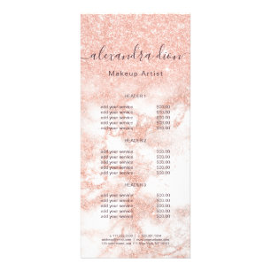 Eleganter Kupferstich-Rose-Gold-Glitzer-Makeup-Kü Werbekarte